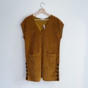 Madewell Corduroy Side-Button Shift Dress, XS NEW